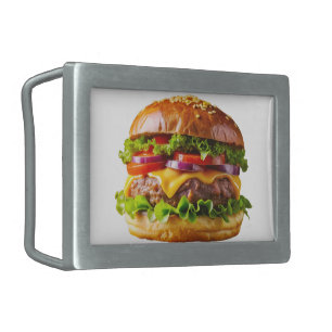 SlipperyJoe's mouthwatering cheeseburger crispy ba Belt Buckle