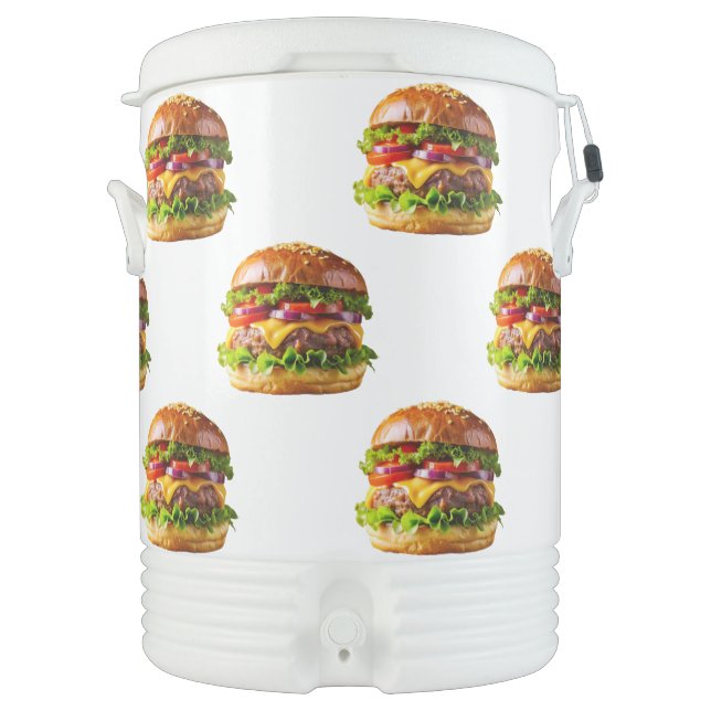 SlipperyJoe's mouthwatering cheeseburger crispy ba Beverage Cooler (Front)