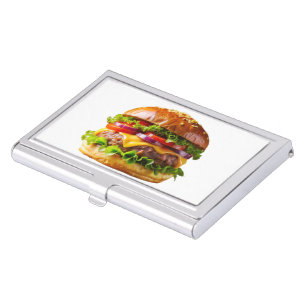 SlipperyJoe's mouthwatering cheeseburger crispy ba Business Card Case