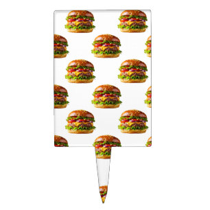 SlipperyJoe's mouthwatering cheeseburger crispy ba Cake Topper