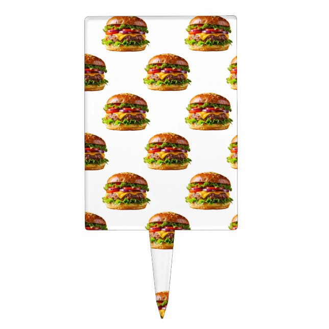 SlipperyJoe's mouthwatering cheeseburger crispy ba Cake Topper (Front)