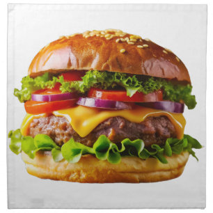 SlipperyJoe's mouthwatering cheeseburger crispy ba Cloth Napkin