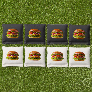SlipperyJoe's mouthwatering cheeseburger crispy ba Cornhole Bags