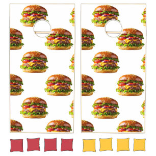 SlipperyJoe's mouthwatering cheeseburger crispy ba Cornhole Set
