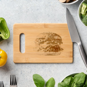 SlipperyJoe's mouthwatering cheeseburger crispy ba Engraved Cutting Board
