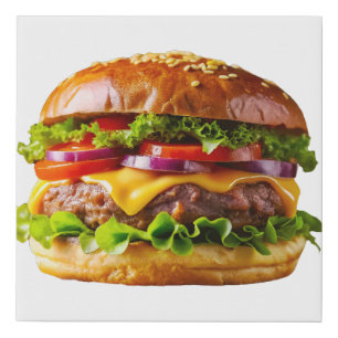 SlipperyJoe's mouthwatering cheeseburger crispy ba Faux Canvas Print