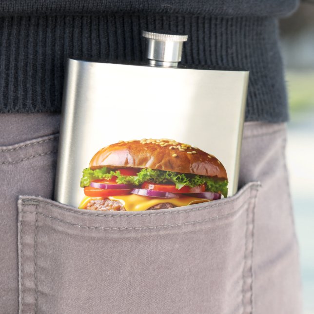 SlipperyJoe's mouthwatering cheeseburger crispy ba Flask (In Situ)