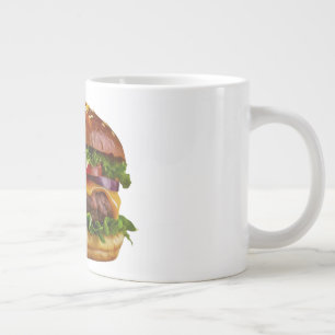 SlipperyJoe's mouthwatering cheeseburger crispy ba Giant Coffee Mug