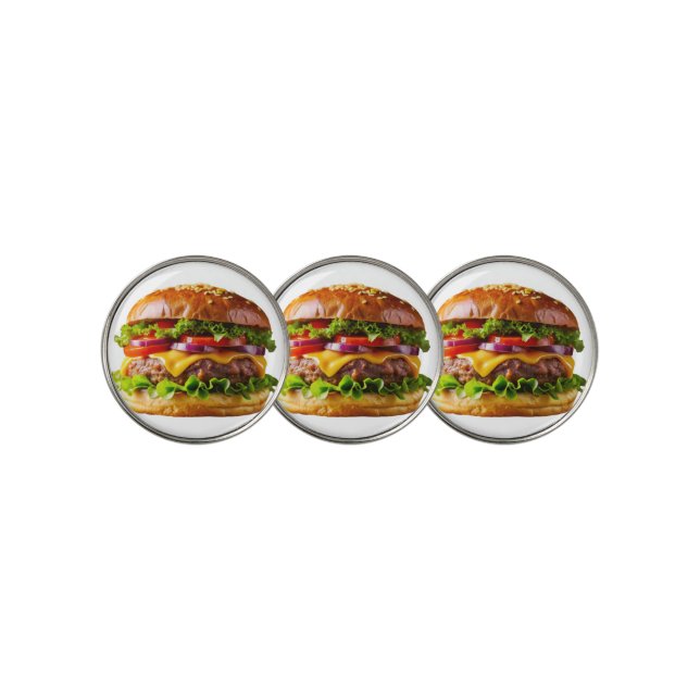 SlipperyJoe's mouthwatering cheeseburger crispy ba Golf Ball Marker (3 Up)