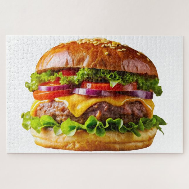 SlipperyJoe's mouthwatering cheeseburger crispy ba Jigsaw Puzzle (Horizontal)