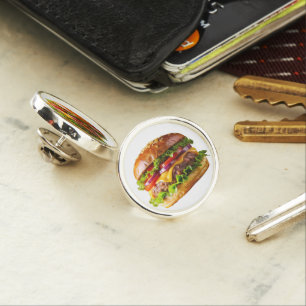 SlipperyJoe's mouthwatering cheeseburger crispy ba Lapel Pin