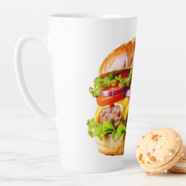 SlipperyJoe's mouthwatering cheeseburger crispy ba Latte Mug (In Situ)