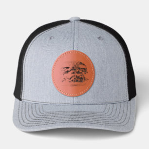 SlipperyJoe's mouthwatering cheeseburger crispy ba Leather Patch Hat