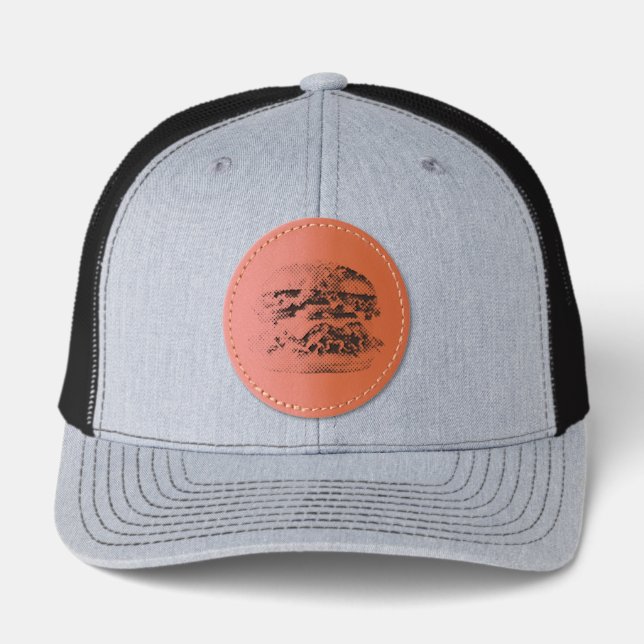 SlipperyJoe's mouthwatering cheeseburger crispy ba Leather Patch Hat (Front)