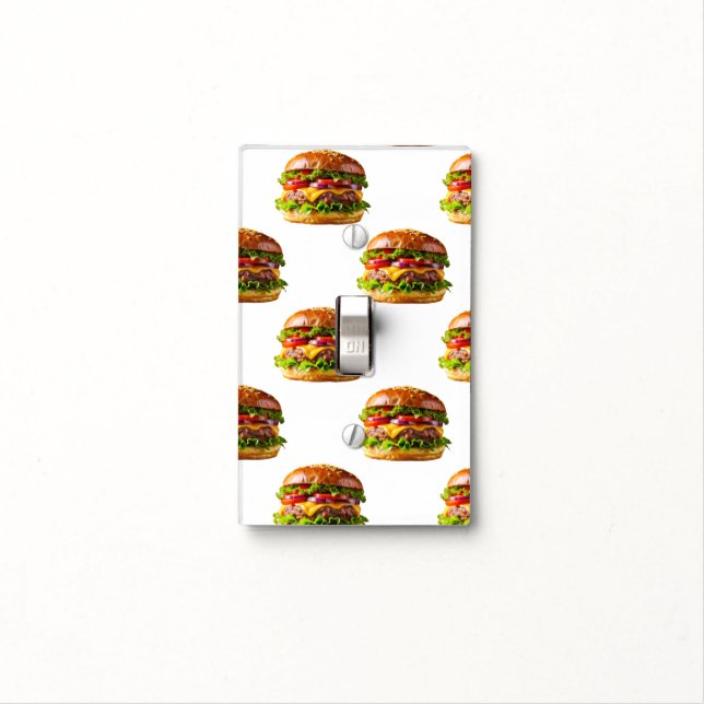 SlipperyJoe's mouthwatering cheeseburger crispy ba Light Switch Cover (In Situ)
