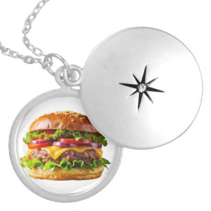 SlipperyJoe's mouthwatering cheeseburger crispy ba Locket Necklace
