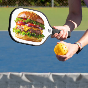 SlipperyJoe's mouthwatering cheeseburger crispy ba Pickleball Paddle