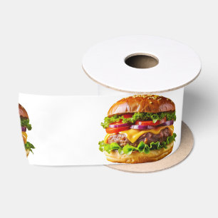 SlipperyJoe's mouthwatering cheeseburger crispy ba Satin Ribbon