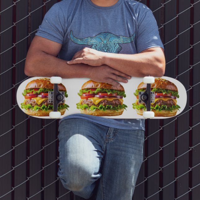 SlipperyJoe's mouthwatering cheeseburger crispy ba Skateboard (Outdoor 3)