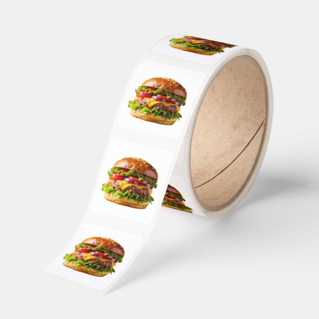 SlipperyJoe's mouthwatering cheeseburger crispy ba Square Sticker (Roll)