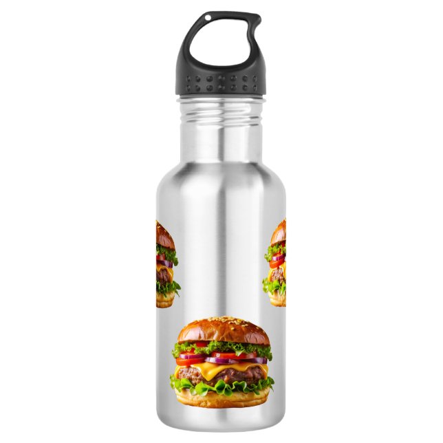 SlipperyJoe's mouthwatering cheeseburger crispy ba Stainless Steel Water Bottle (Front)