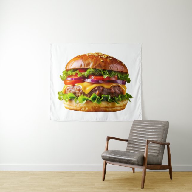 SlipperyJoe's mouthwatering cheeseburger crispy ba Tapestry (In Situ (Horizontal))