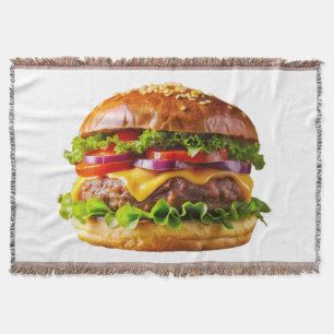 SlipperyJoe's mouthwatering cheeseburger crispy ba Throw Blanket