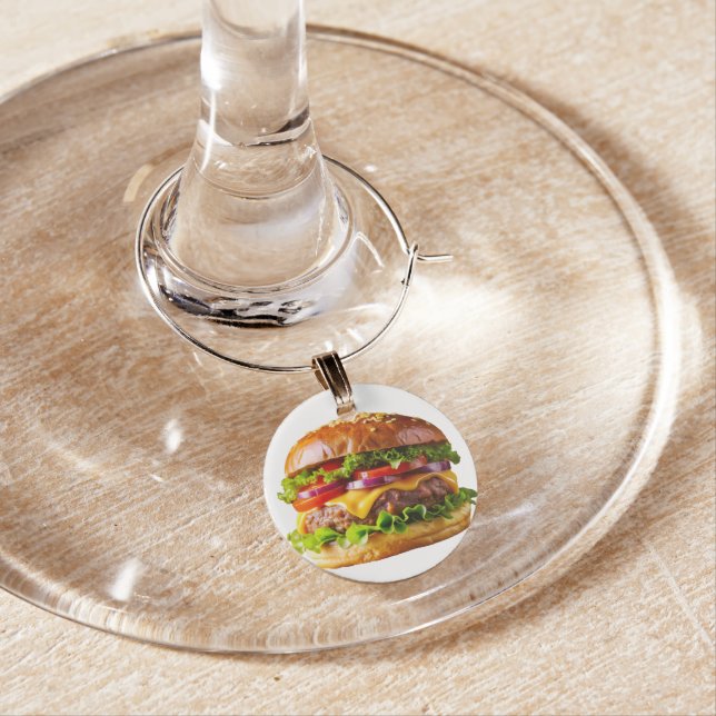 SlipperyJoe's mouthwatering cheeseburger crispy ba Wine Charm (In Situ)