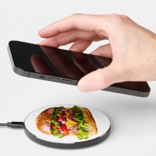SlipperyJoe's mouthwatering cheeseburger crispy ba Wireless Charger