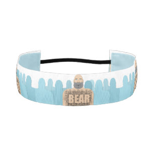 SlipperyJoe's muscular bald bear man stylized cart Athletic Headband