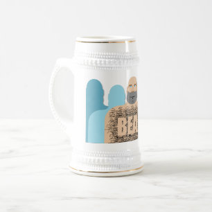SlipperyJoe's muscular bald bear man stylized cart Beer Stein