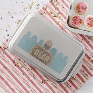 SlipperyJoe's muscular bald bear man stylized cart Cake Pan