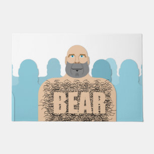 SlipperyJoe's muscular bald bear man stylized cart Doormat