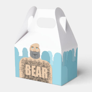 SlipperyJoe's muscular bald bear man stylized cart Favor Boxes
