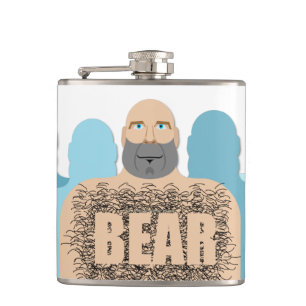 SlipperyJoe's muscular bald bear man stylized cart Flask