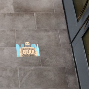 SlipperyJoe's muscular bald bear man stylized cart Floor Decals