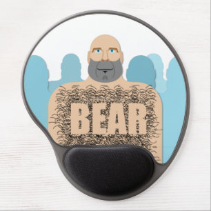 SlipperyJoe's muscular bald bear man stylized cart Gel Mouse Pad