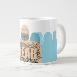 SlipperyJoe's muscular bald bear man stylized cart Giant Coffee Mug