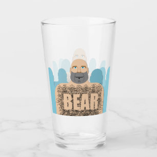 SlipperyJoe's muscular bald bear man stylized cart Glass