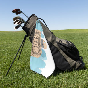 SlipperyJoe's muscular bald bear man stylized cart Golf Towel