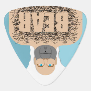SlipperyJoe's muscular bald bear man stylized cart Guitar Pick