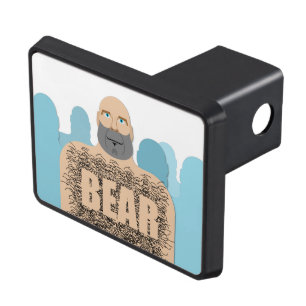SlipperyJoe's muscular bald bear man stylized cart Hitch Cover
