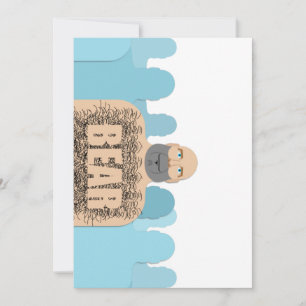 SlipperyJoe's muscular bald bear man stylized cart Holiday Card