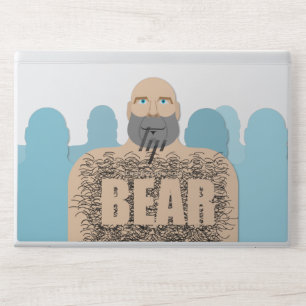 SlipperyJoe's muscular bald bear man stylized cart HP Laptop Skin