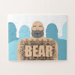 SlipperyJoe's muscular bald bear man stylized cart Jigsaw Puzzle