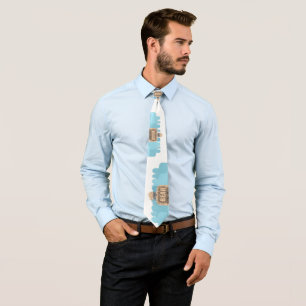 SlipperyJoe's muscular bald bear man stylized cart Neck Tie