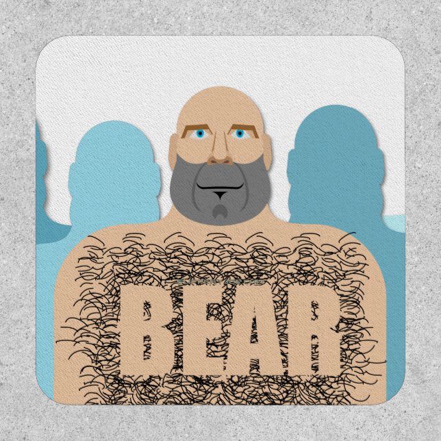 SlipperyJoe's muscular bald bear man stylized cart Patch (Front)