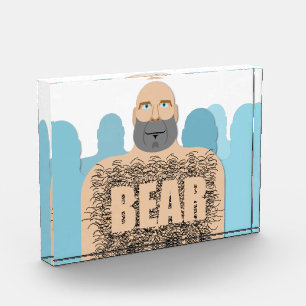 SlipperyJoe's muscular bald bear man stylized cart Photo Block