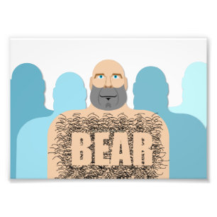 SlipperyJoe's muscular bald bear man stylized cart Photo Print