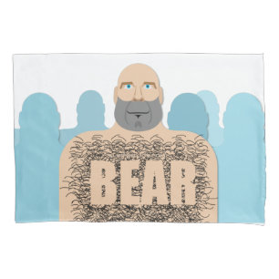SlipperyJoe's muscular bald bear man stylized cart Pillow Case